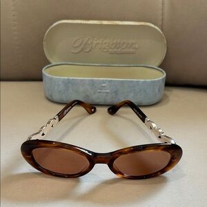 Brighton Tortoise Oval Sunglasses with Silver “sound of music”details on arms
